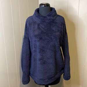 Jane and Bleecker Medium Shag Turtleneck Sweater Wrap Neck